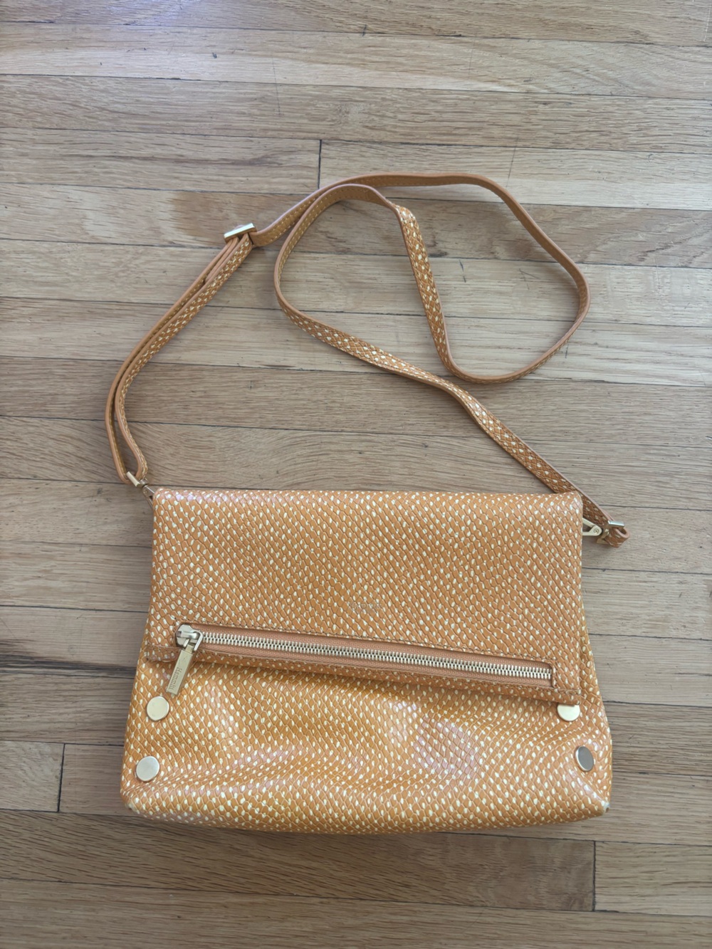 Hammitt Gold-Tan Woven Crossbody Bag